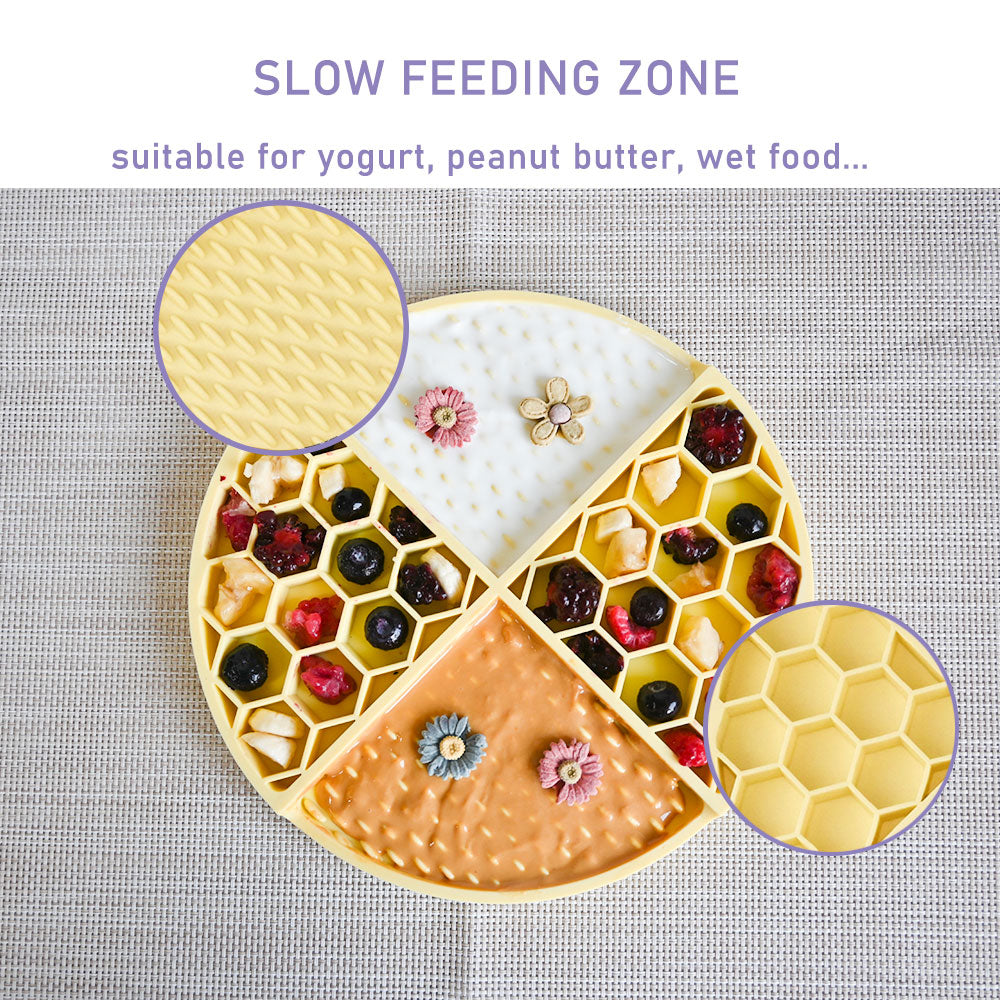dog honeycomb lick mat with suctions and 4 functions zones